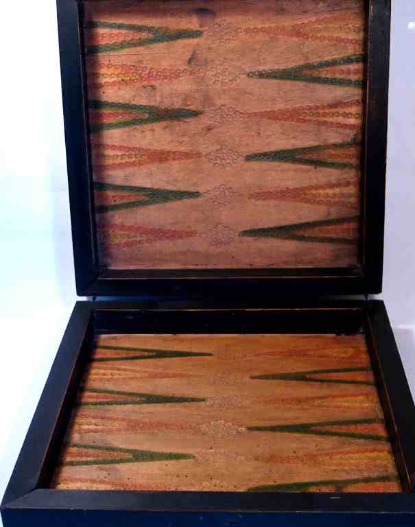 Antique Backgammon Chess Set boxboard