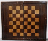 Early antique inlaid central European folding gamesbox for chess and backgammon
