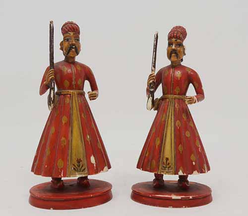 Antique Indian Bishop Chess Pieces