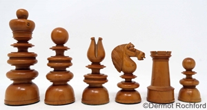 Rare Antique Jaques Weighted Club Size St. George Chess Set