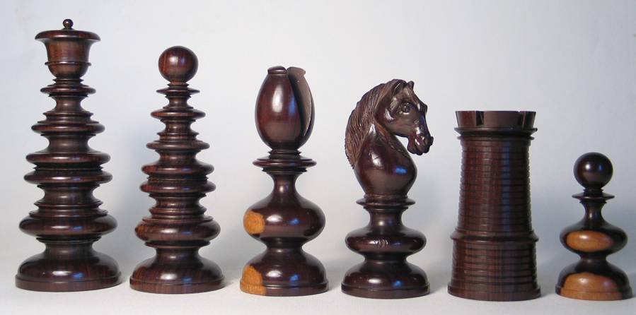 4.6″ Antique Pre-Staunton English Chess Set - Camel Bone- Ivory White
