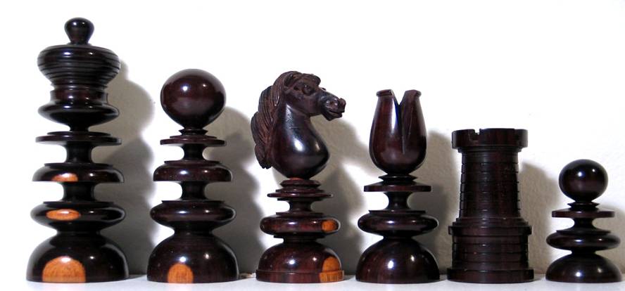 English Chess Set - old London chess pieces - Antique White and