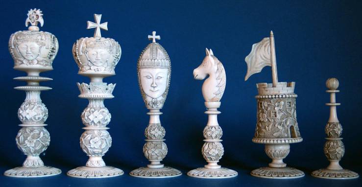 Antique Indian Chess Set