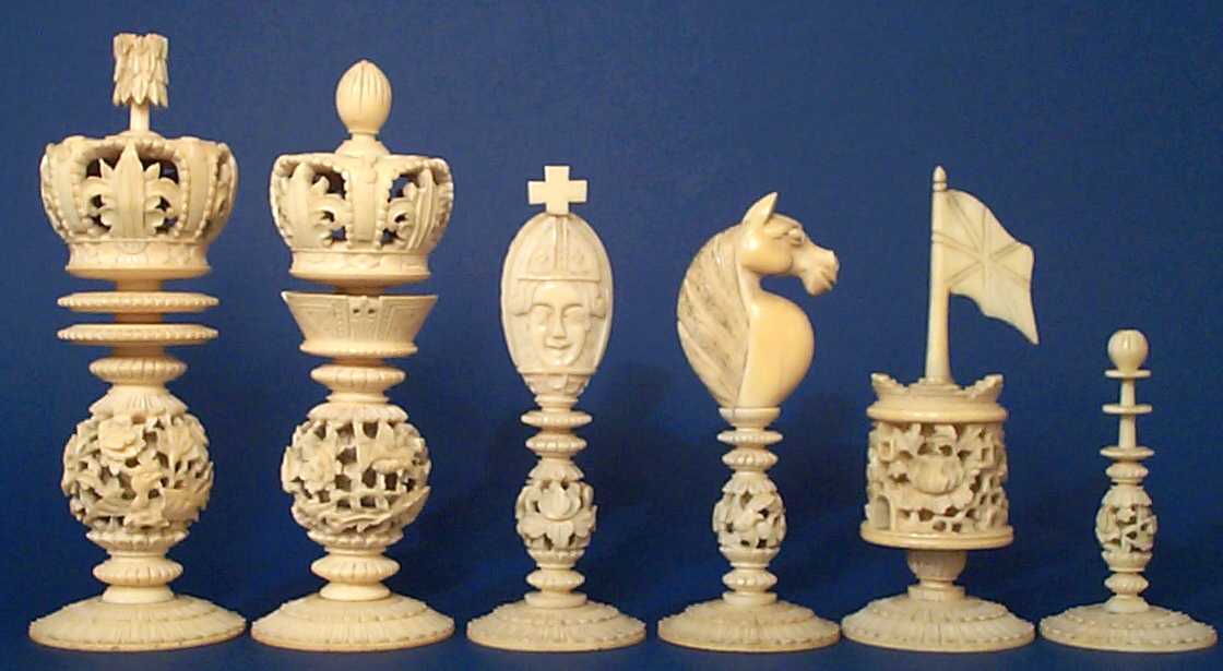 Antique Indian Chess Set