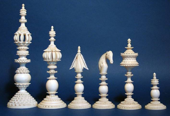 Antique Indian Chess Set