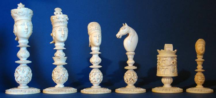 Antique Indian Chess Set