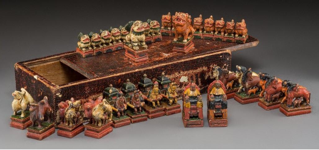 Antique Mongolian Chess Set