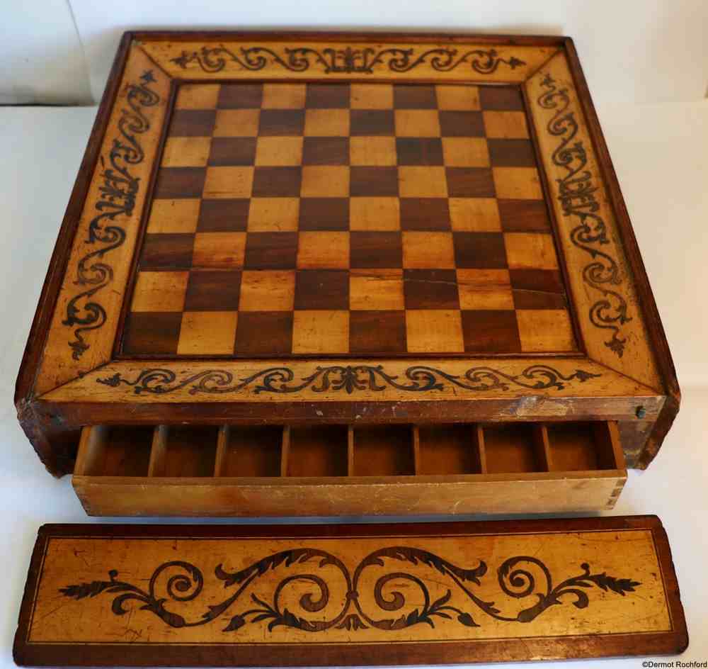 Antique English chessboard