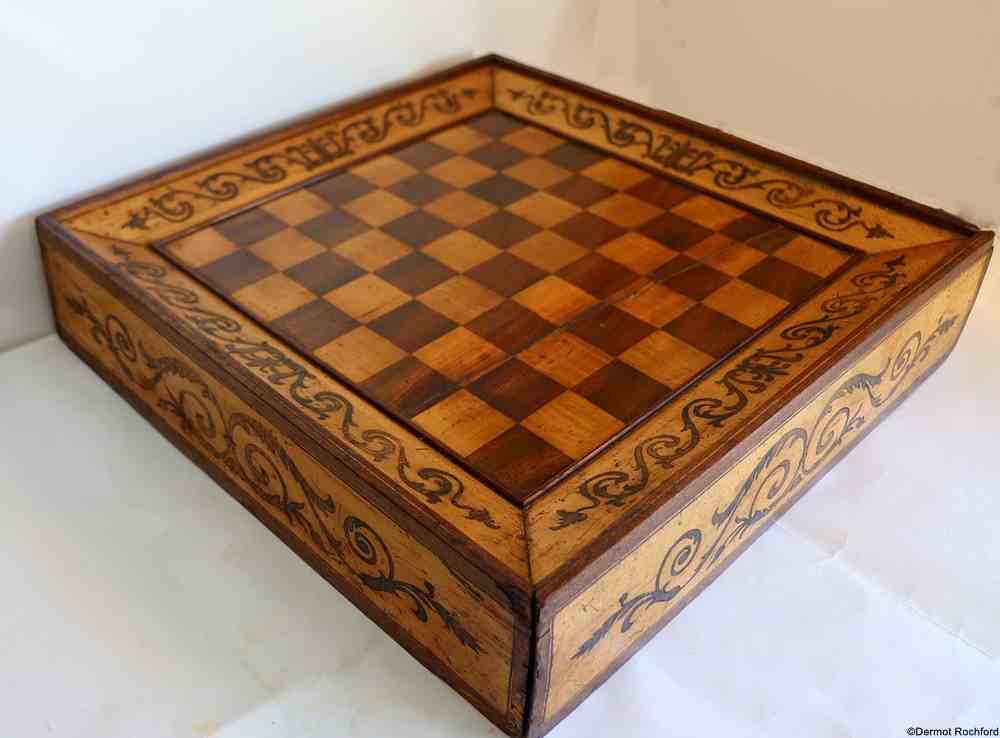 Antique English chessboard