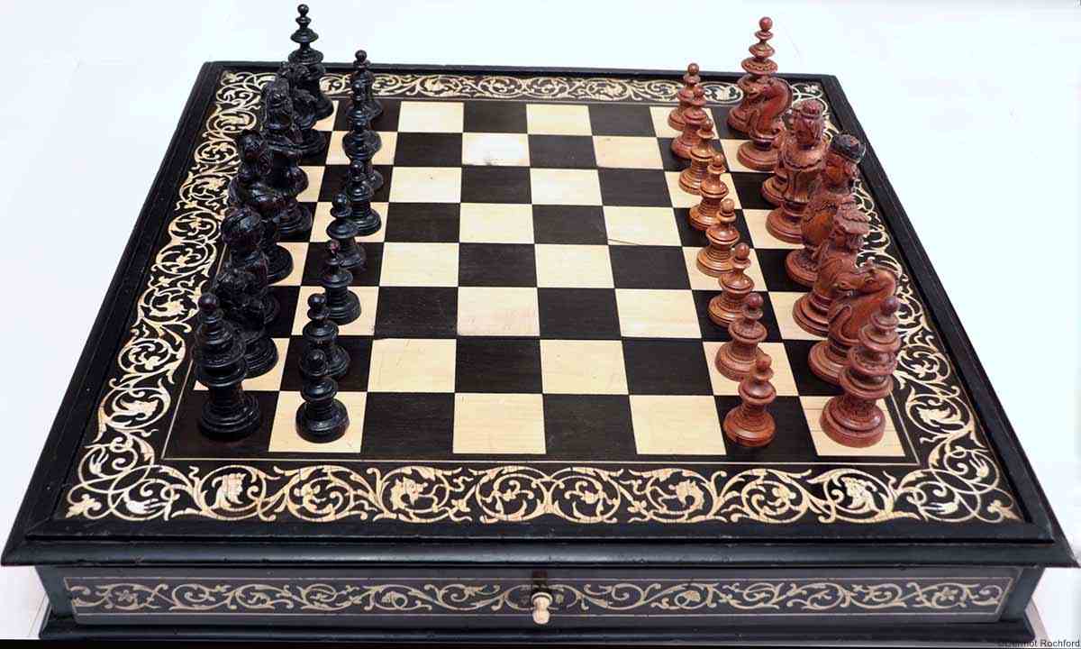 Antique Augsburg chessboard