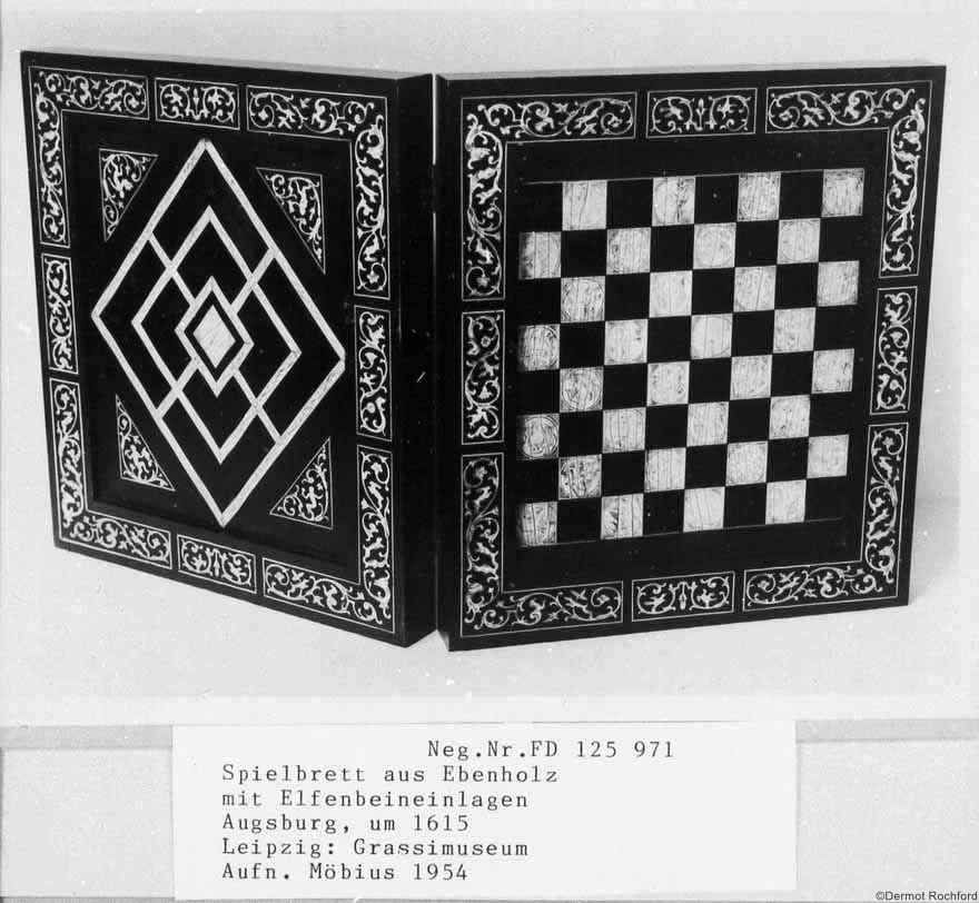 Antique Augsburg chessboard