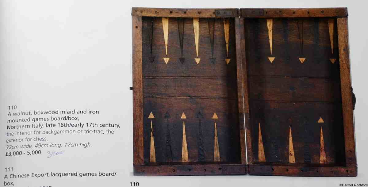 17th Century Italian Inlaid Gamesbox Chessboard
