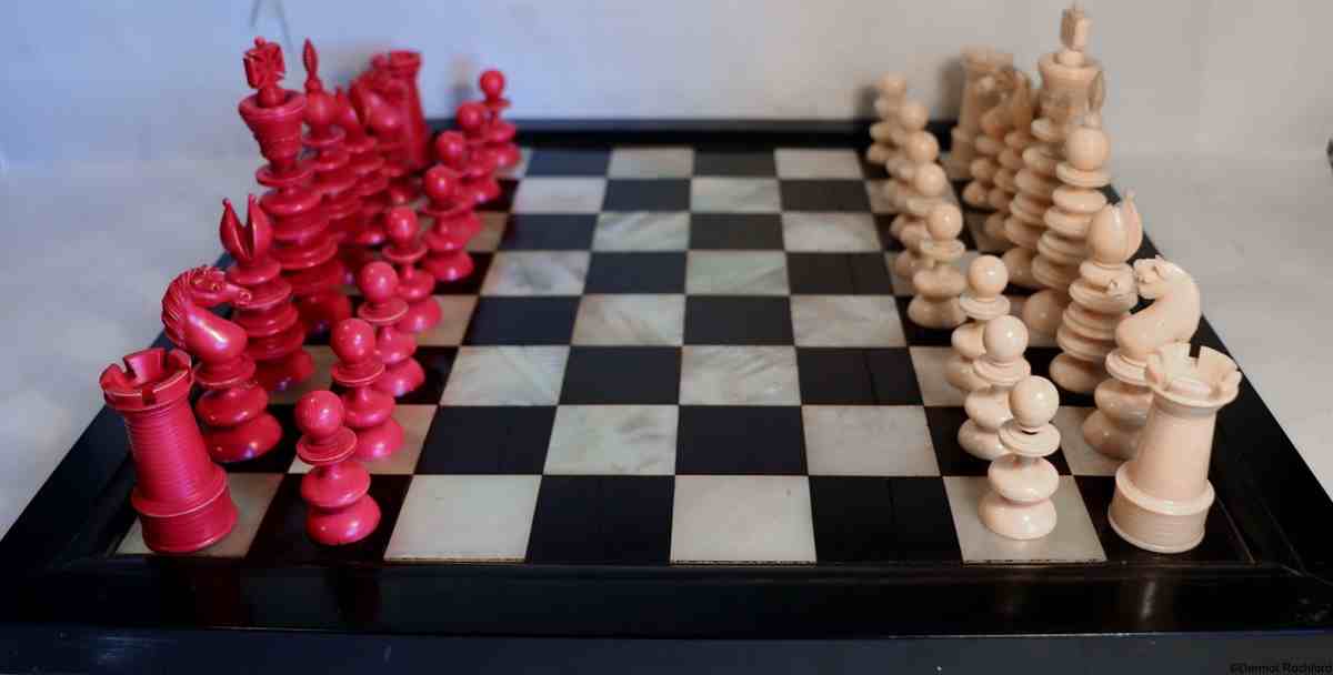 Antique Lund MOP chessboard