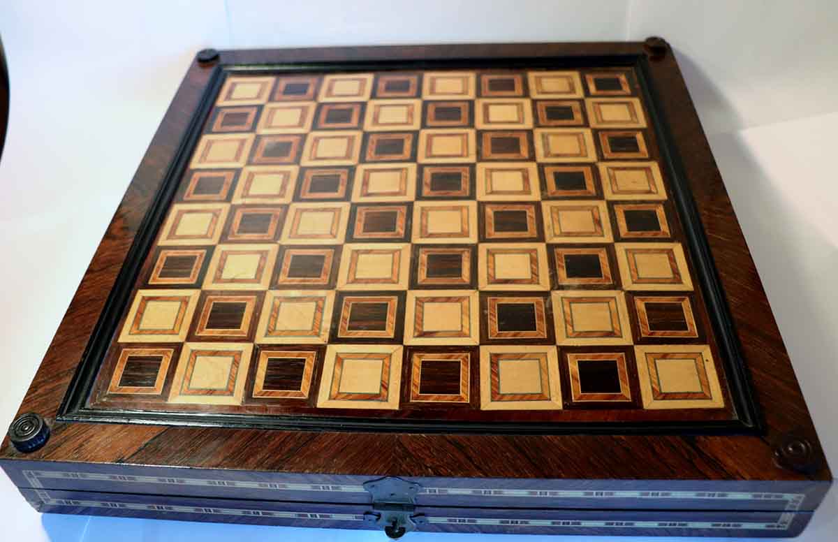 Antique Chess and Backgammon Board