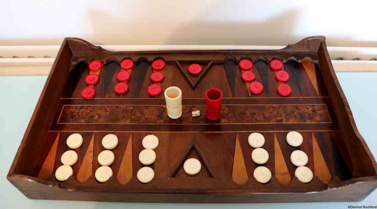 Fine 18th century reversible fruitwood backgammon and chess boards