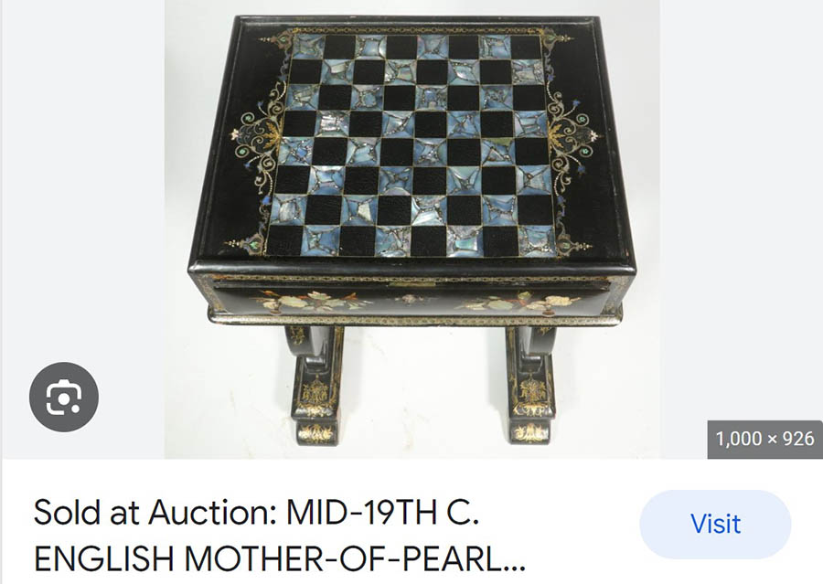 Antique mother of pearl Boxboard Reference