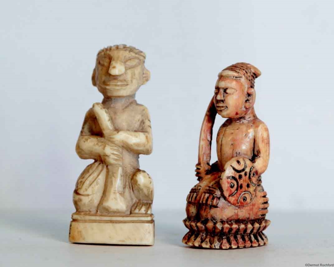 Antique Indian Chess Set Pieces