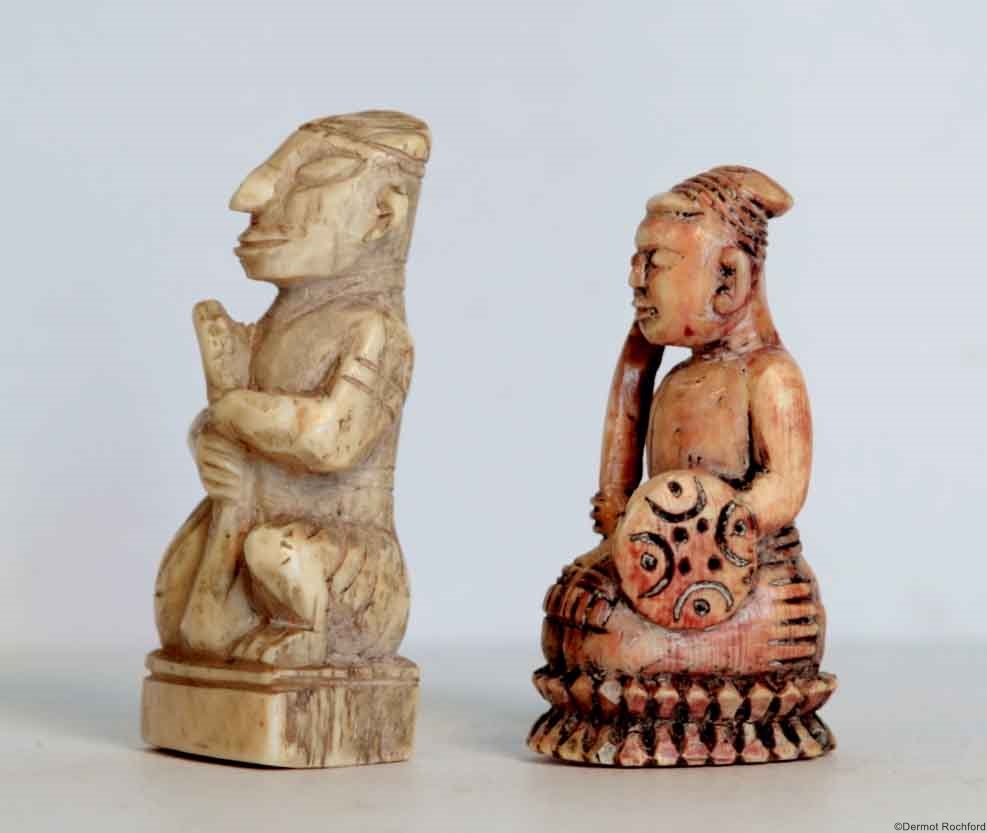Antique Indian Chess Set Pieces