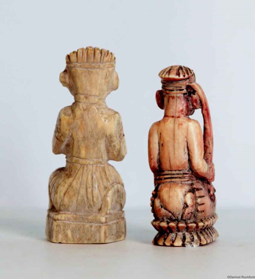 Antique Indina Chess Set Pieces