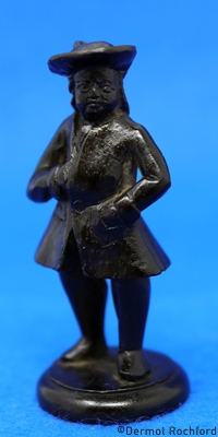 Early Antique German Ebony Chess Pawn Piece