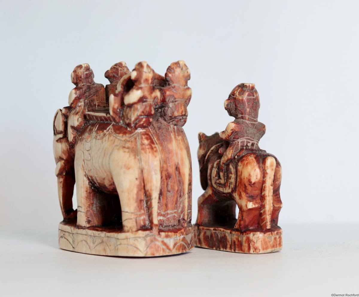 Antique Indian Chess Set Pieces