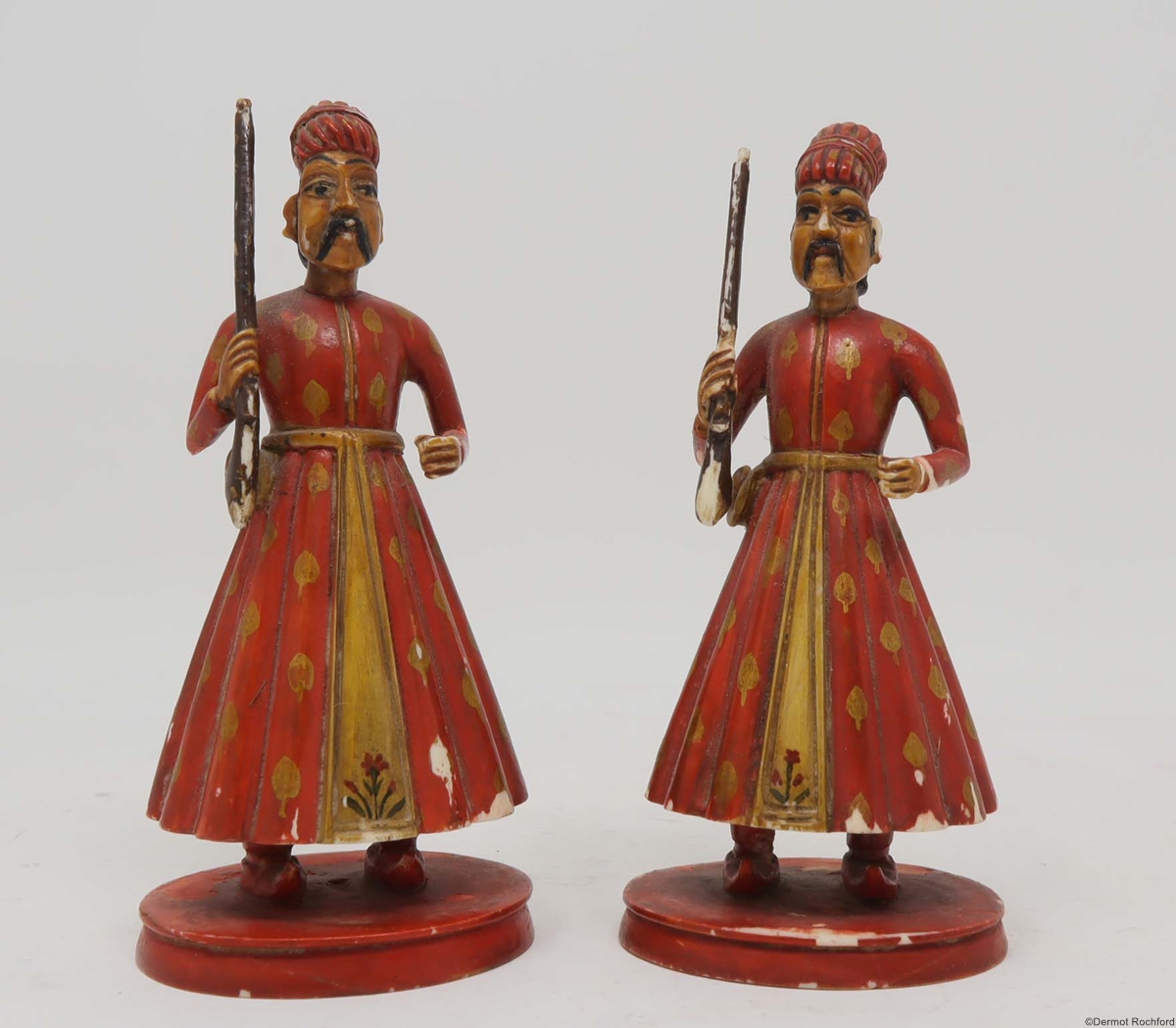Antique Indian Chess Set Pieces