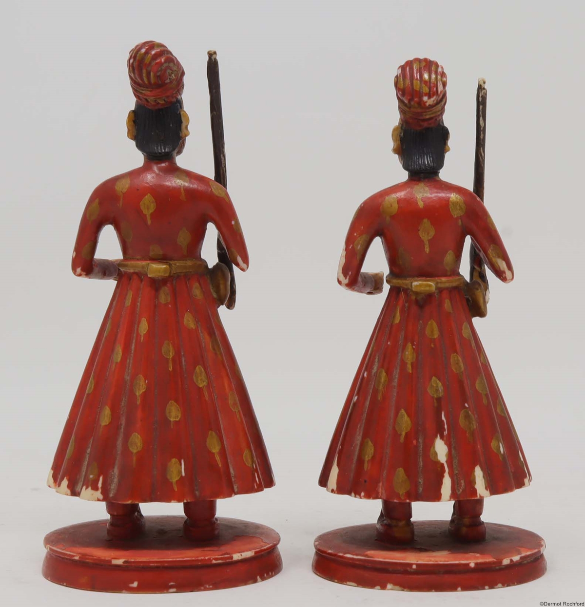 Antique Indian Chess Set Pieces