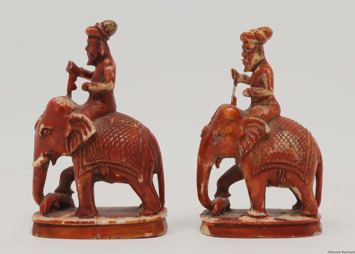 Antique Indian Chess Set Pieces