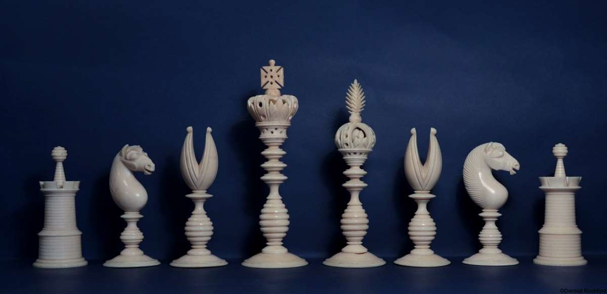 Antique Crown Chess Set