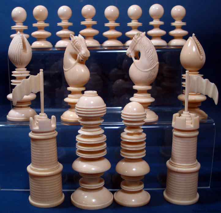 Antique English Chess Set