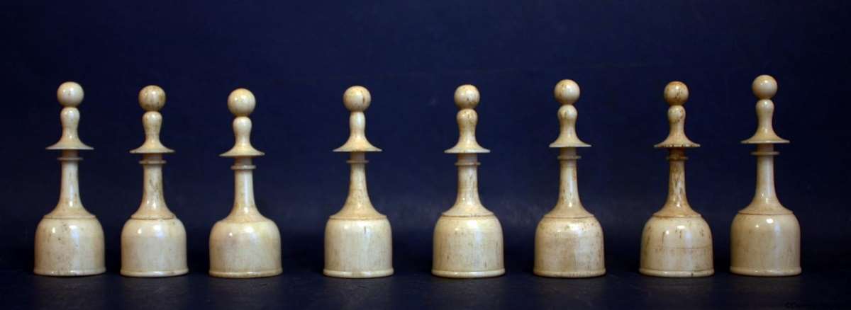 Antique Bone French Regency Chess Set