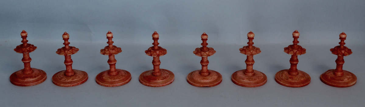 18th Century Bone Geislingen Figural Chess Set