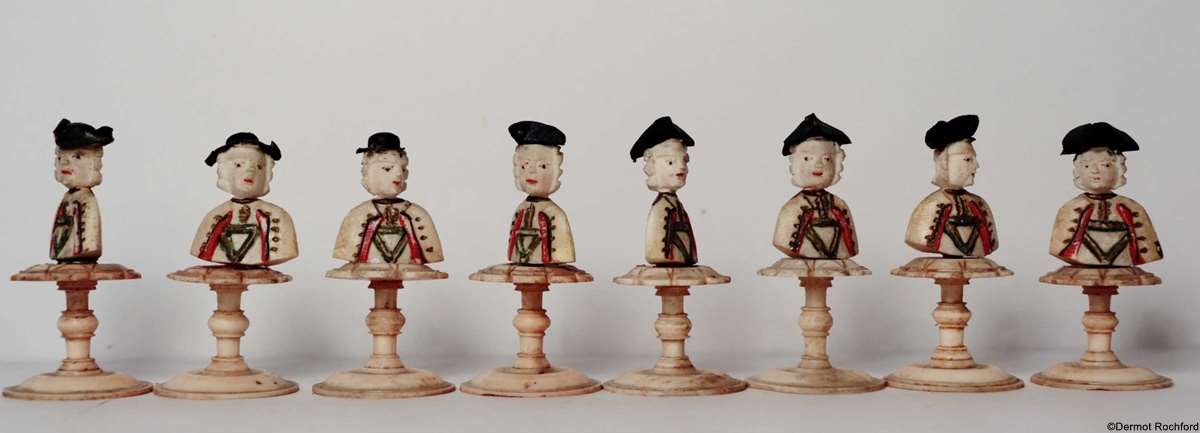 Rare Antique Geislingen Bone Chess Set