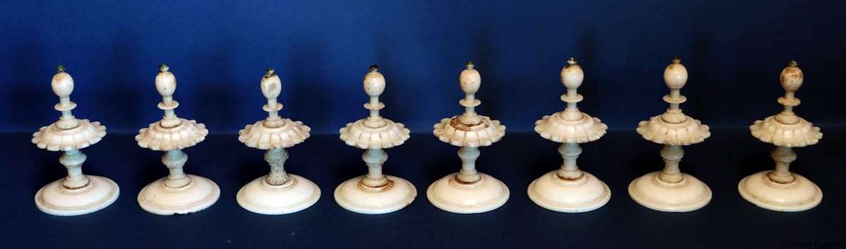 Antique German Geislingen Bone Chess Set