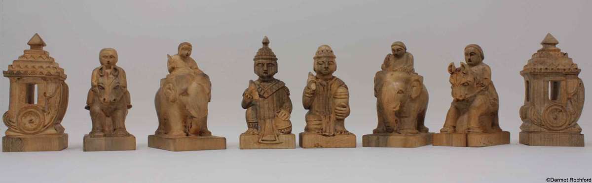 Finely Carved Burmese Chess Set