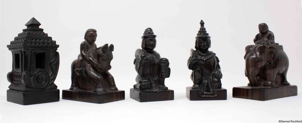 Finely Carved Burmese Chess Set