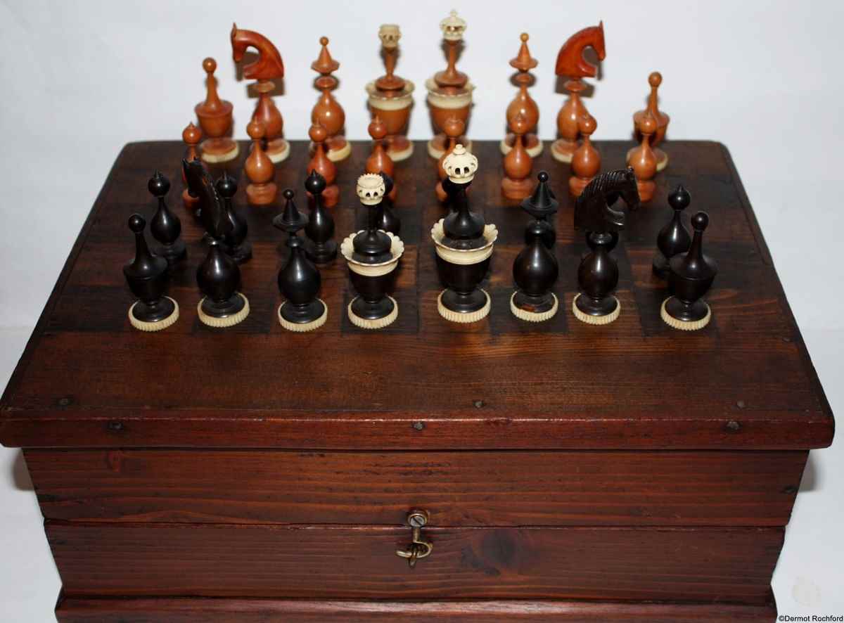 Antique Lyon Chess Set