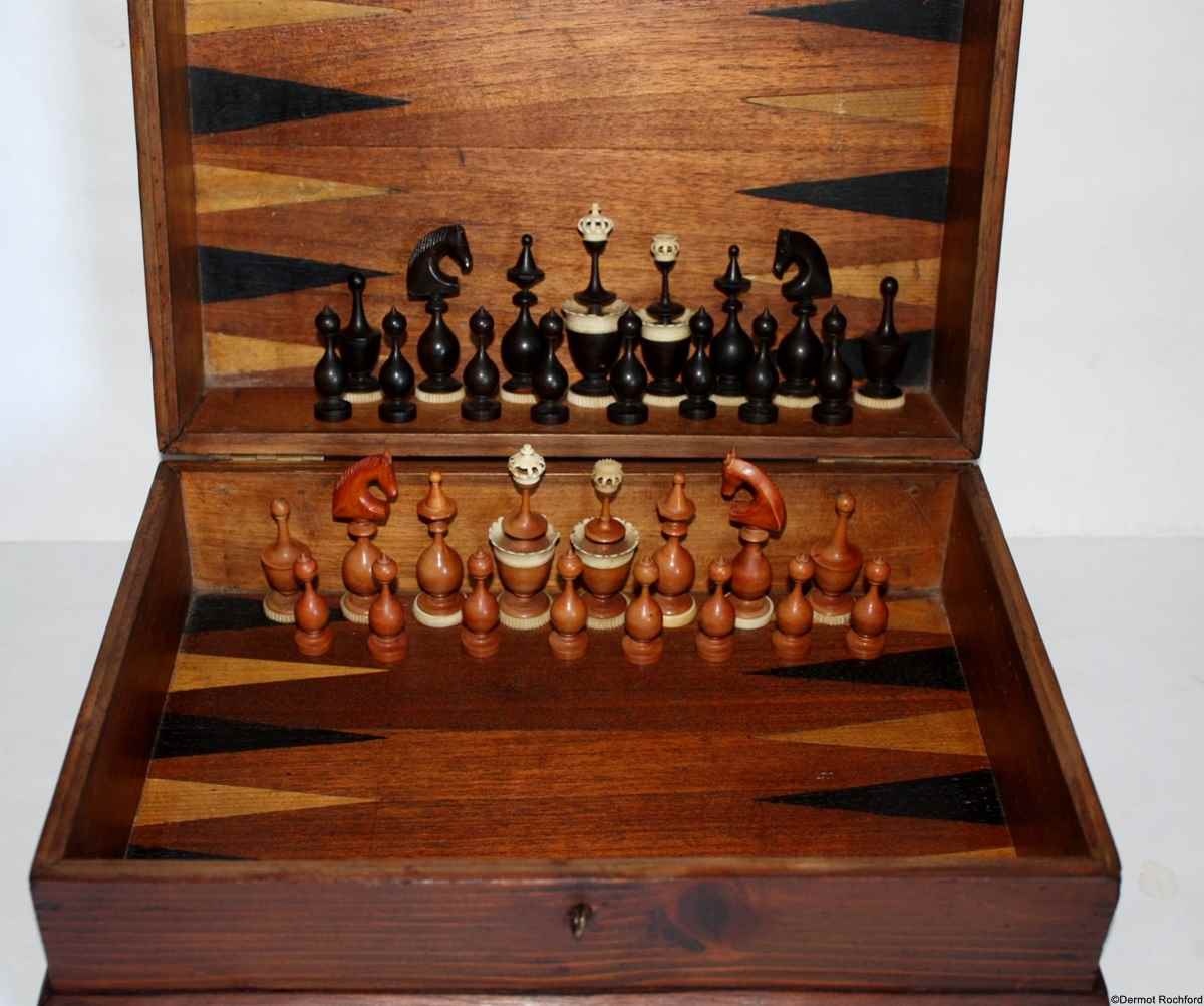 Antique Lyon Chess Set