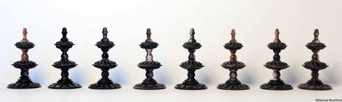 Antique Italian Mother of Pearl Chess Set