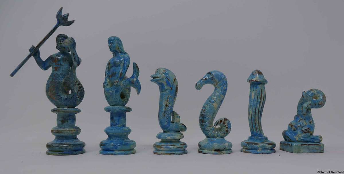 Antique sealife Chess Set