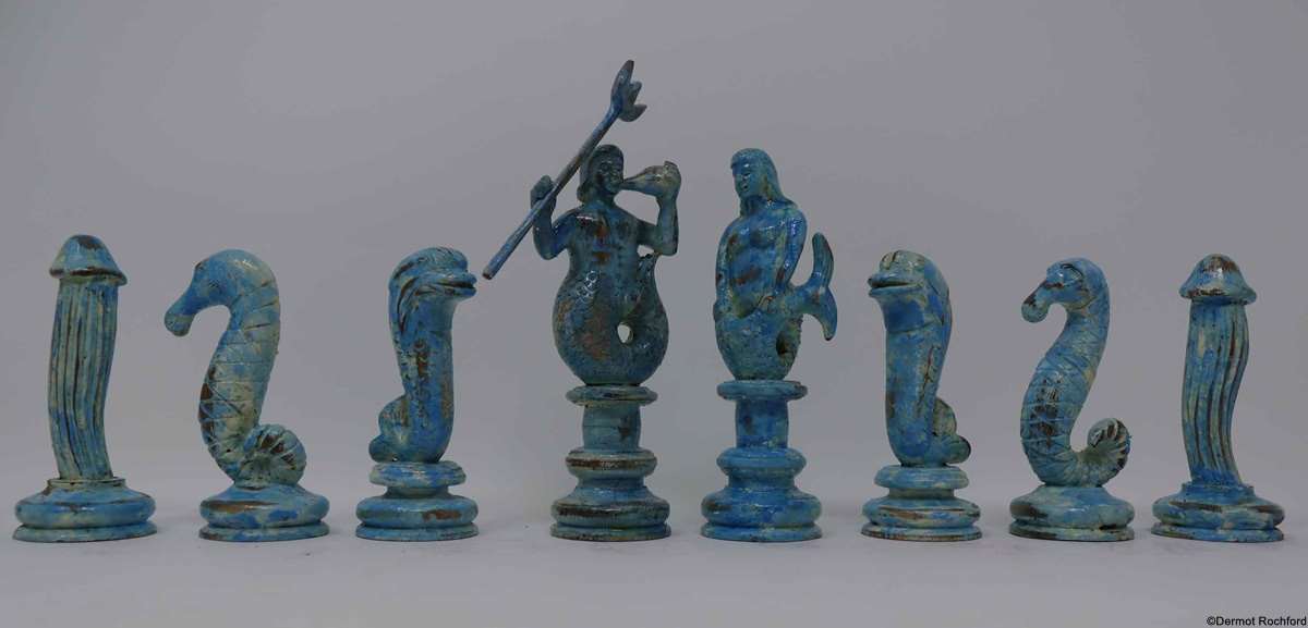 Antique sealife Chess Set