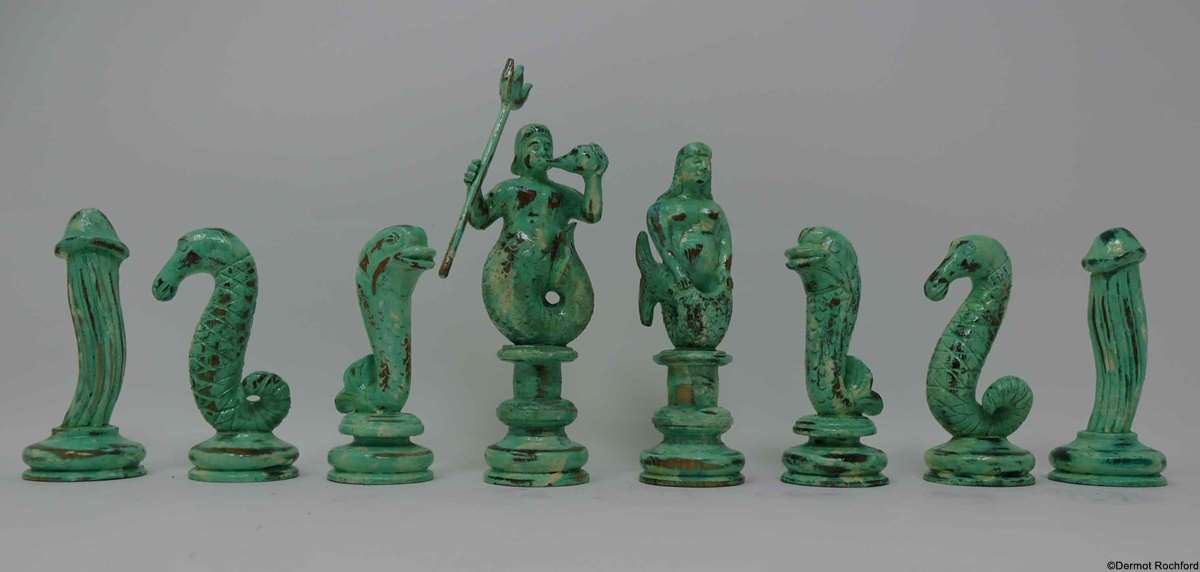 Antique sealife Chess Set