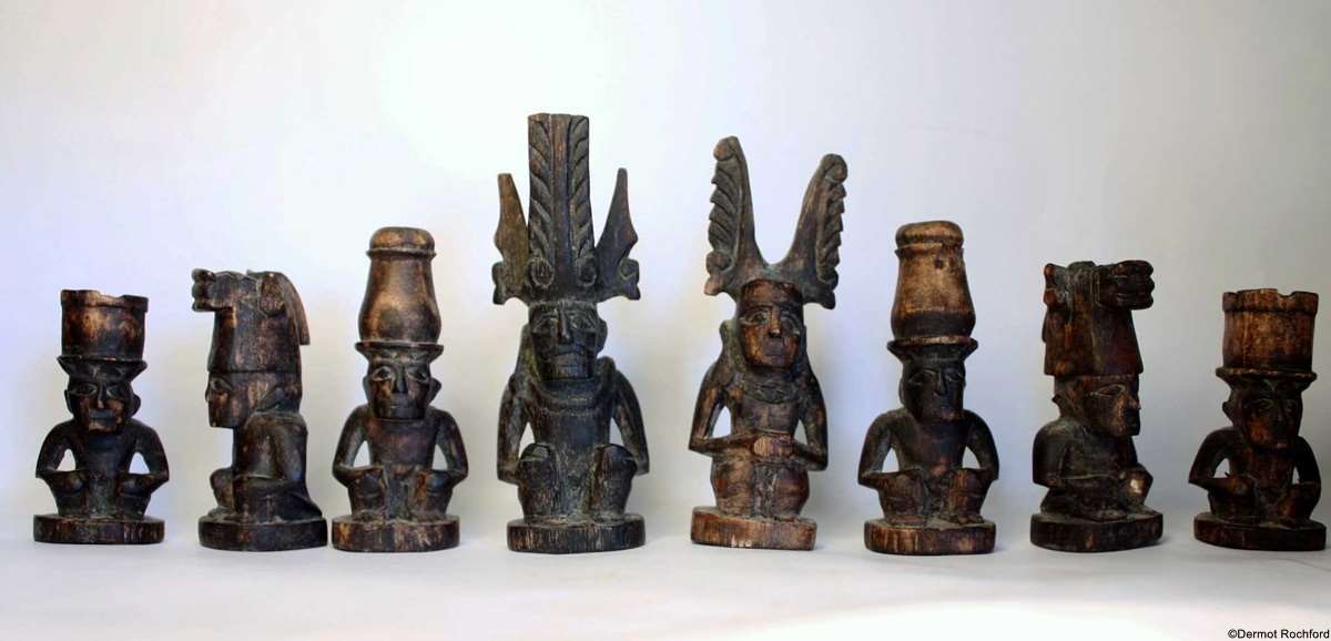 Antique Nias Tribal Chess Set