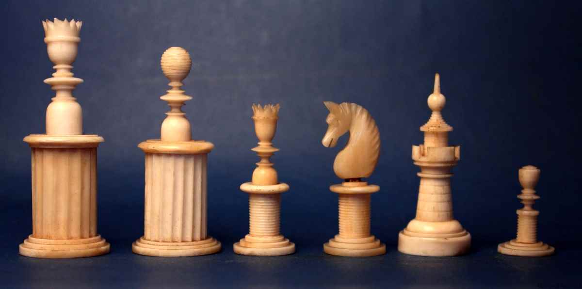 Antique Column Chess Set