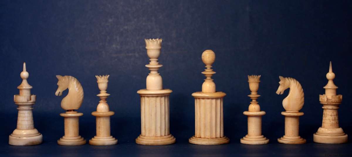 Antique Column Chess Set