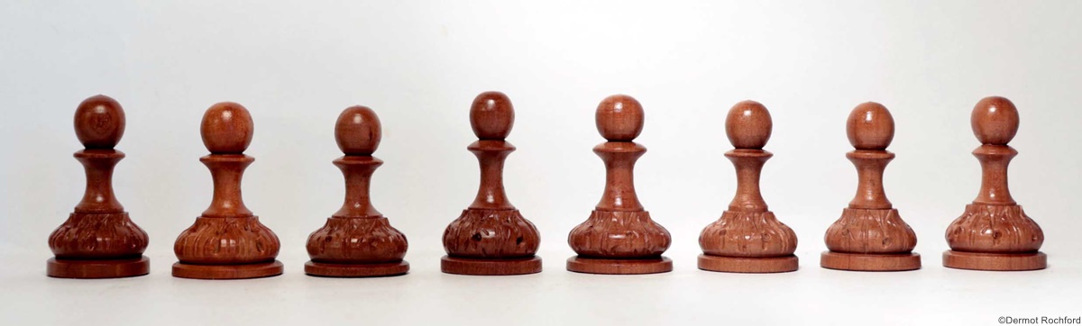 Finely carved central European Chess Set