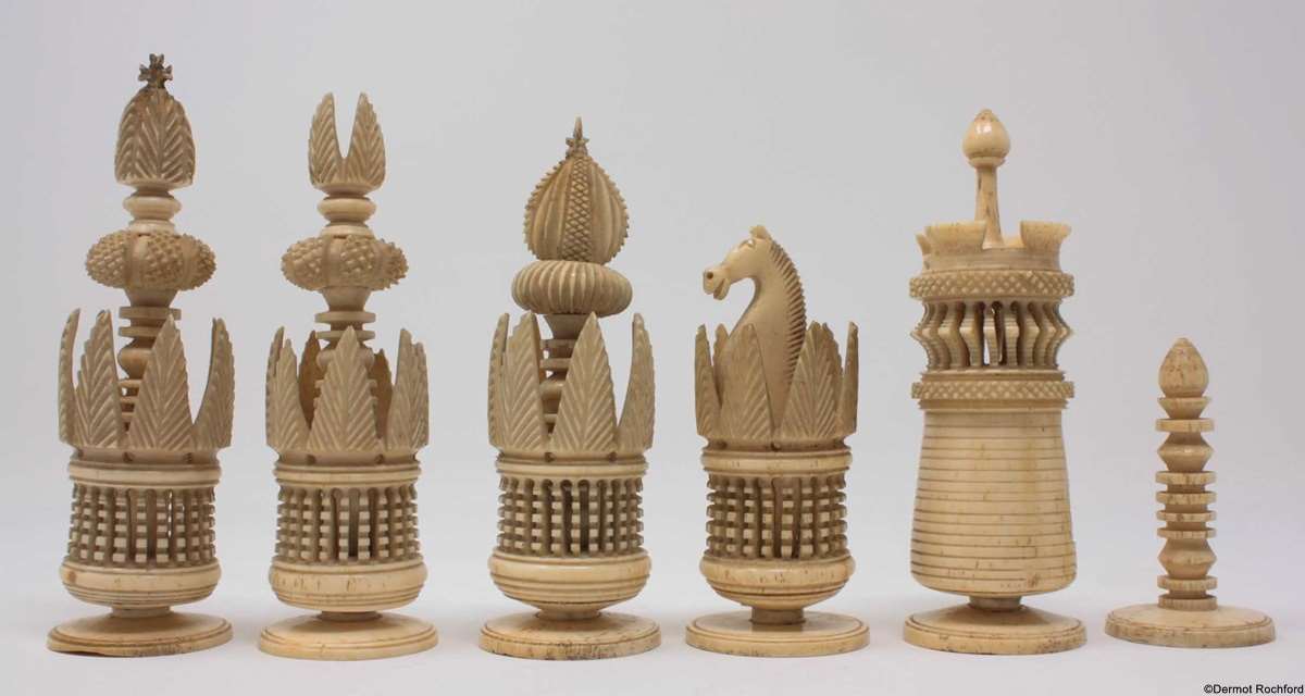 Antique Pulpit Chess Set