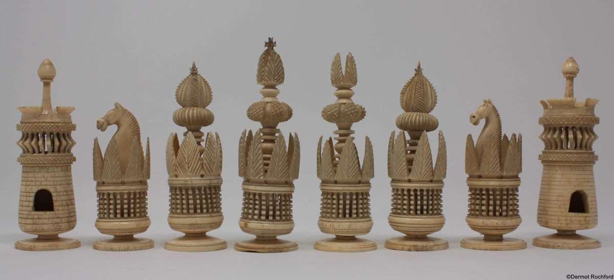 Antique Pulpit Chess Set