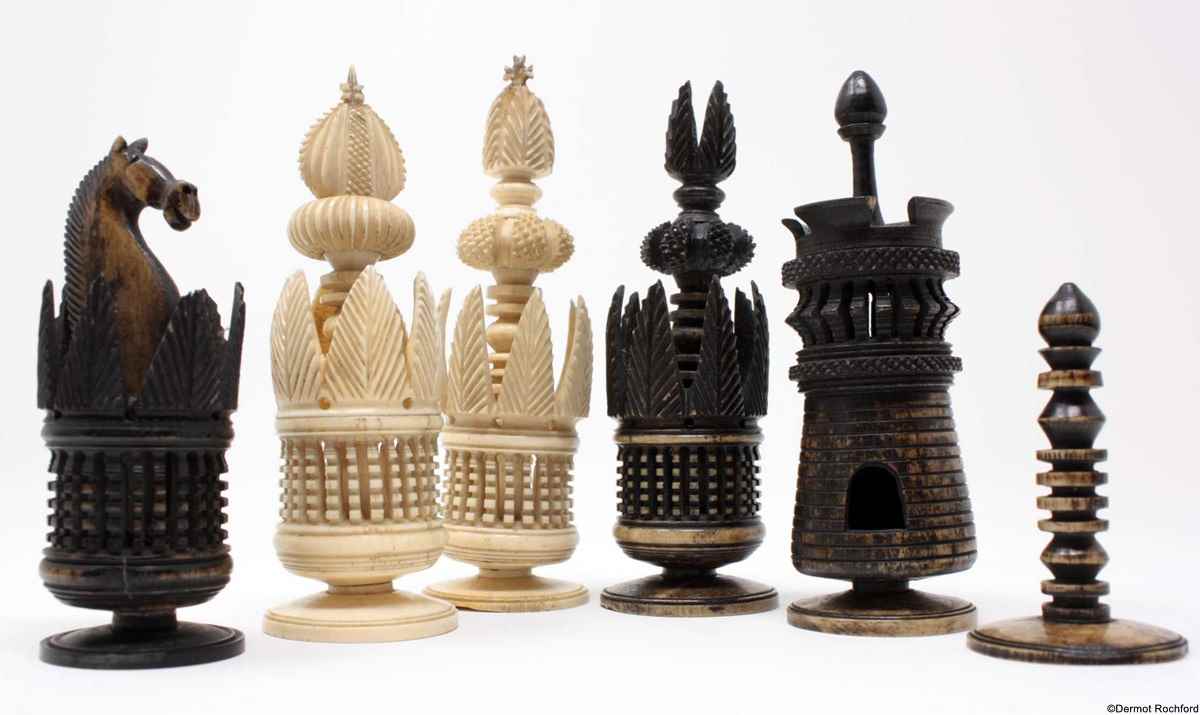 Antique Pulpit Chess Set