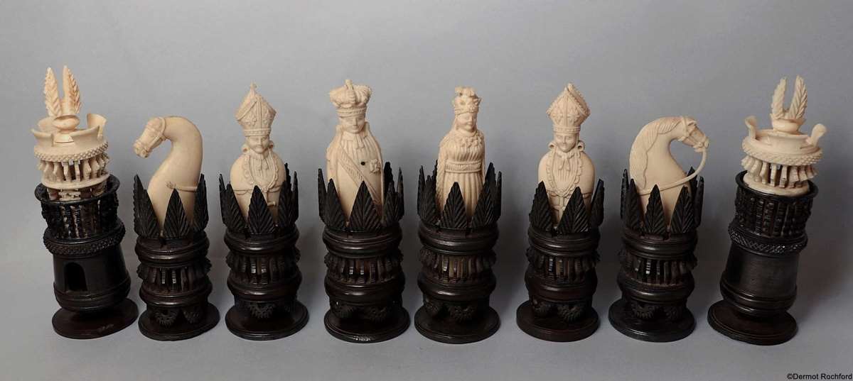 Antique Pulpit Chess Set